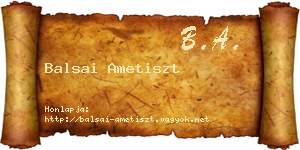 Balsai Ametiszt névjegykártya